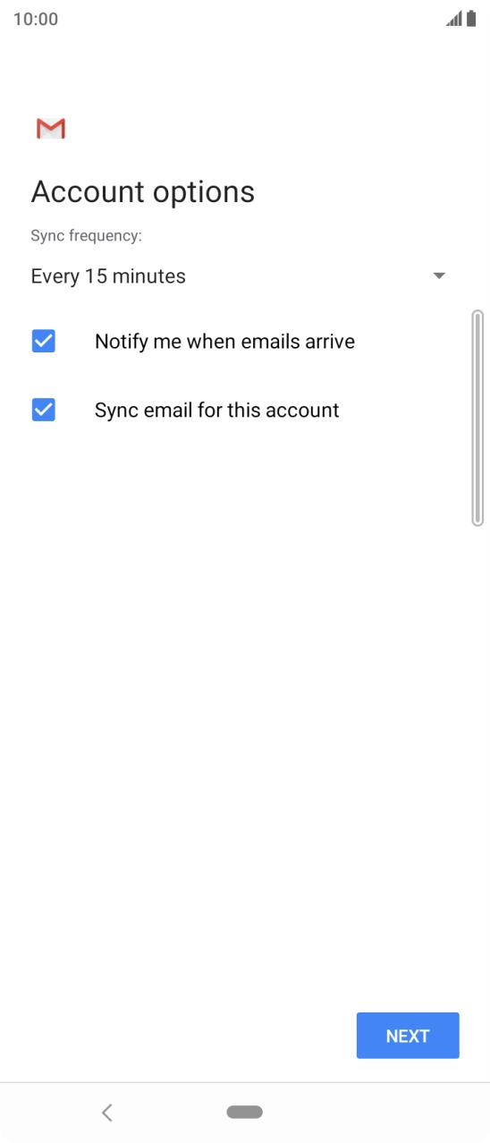 Press the drop down list below 'Sync frequency:'. Press the drop down list below 'Sync frequency:'.