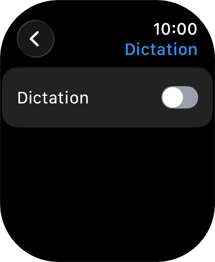 Press the indicator next to 'Dictation' to turn on the function. Press the indicator next to 'Dictation' to turn on the function.
