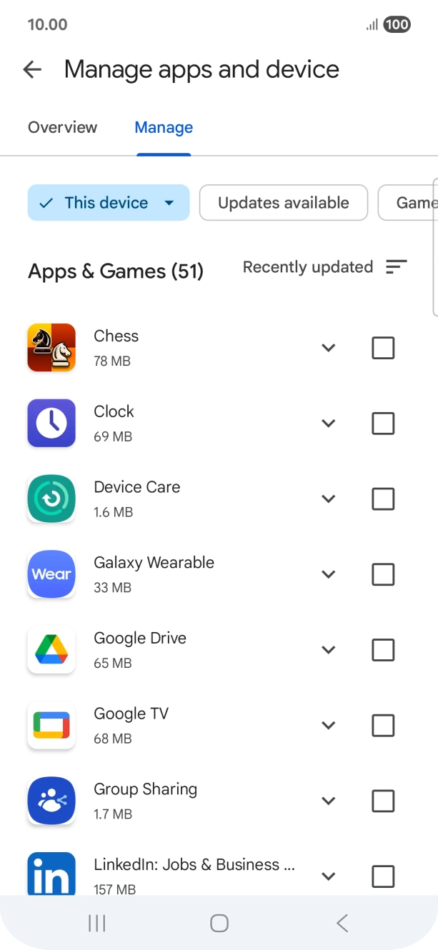 Press the required app.