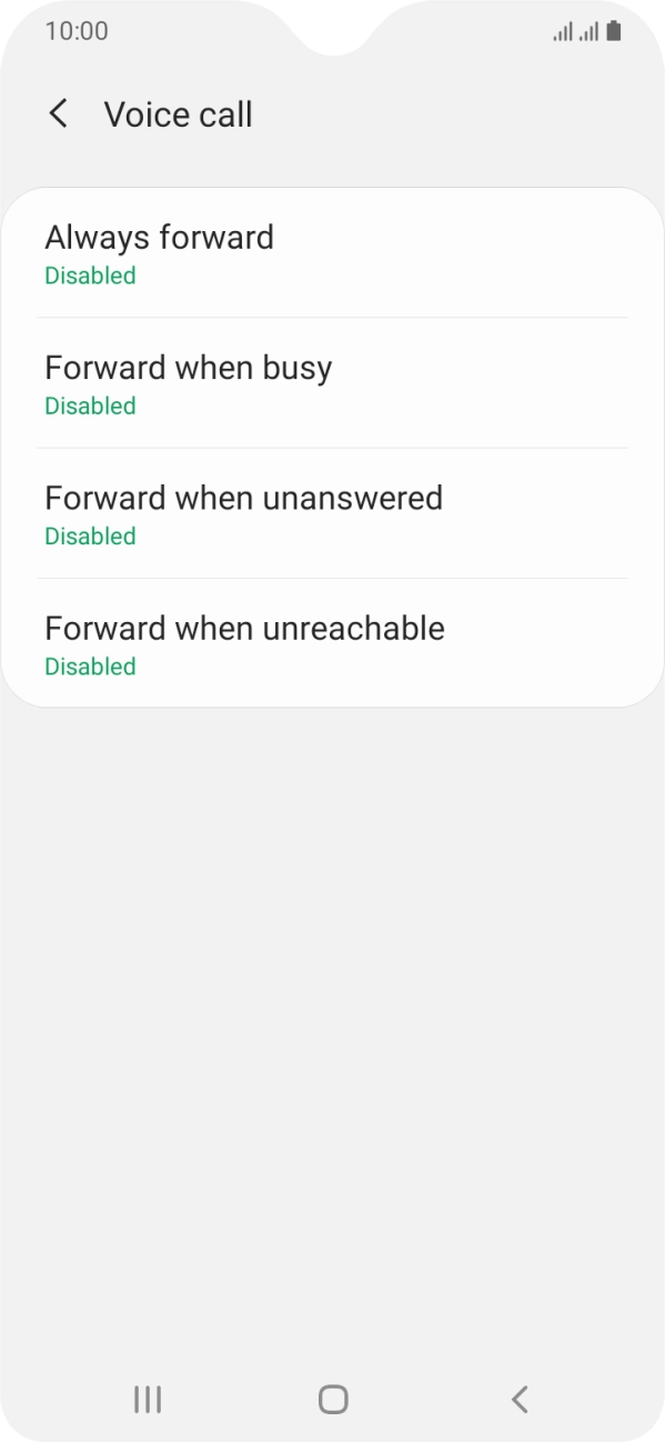 Press the required divert type. Press the required divert type.