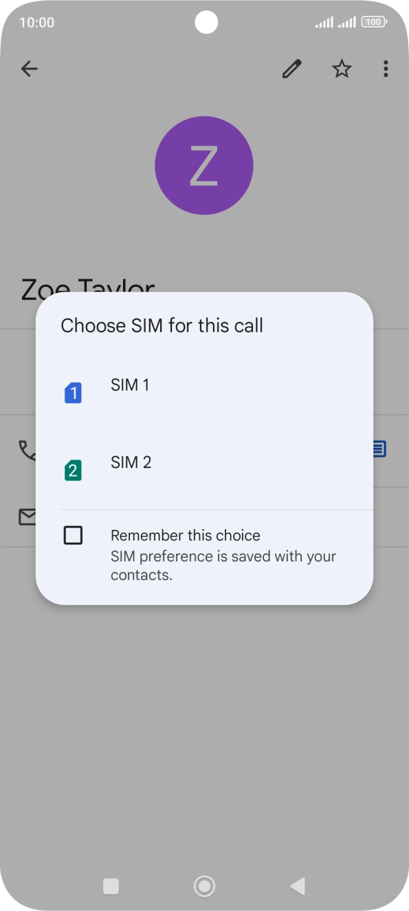 Press the required SIM.