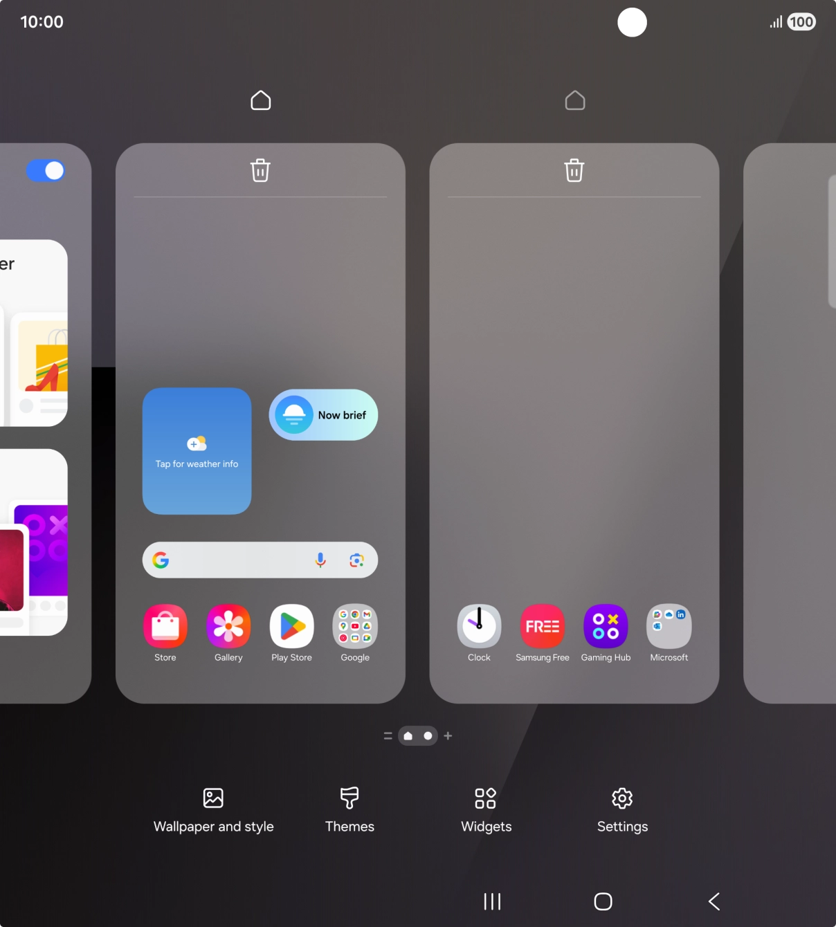 Press the required setting and follow the instructions on the screen to personalise the appearance of the home screen.