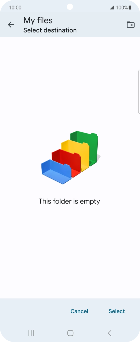 To create a new folder, press the new folder icon and follow the instructions on the screen to create a new folder. To create a new folder, press the new folder icon and follow the instructions on the screen to create a new folder.