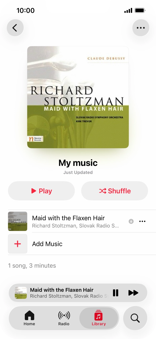 Press the song title. Press the song title.