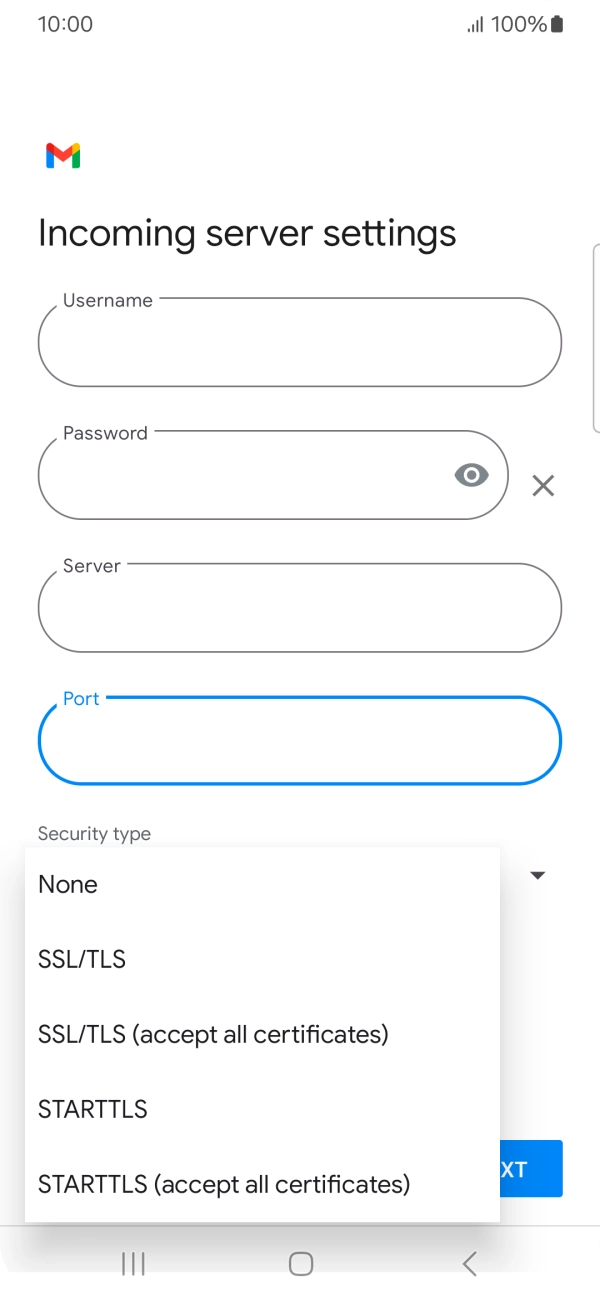 Press SSL/TLS.