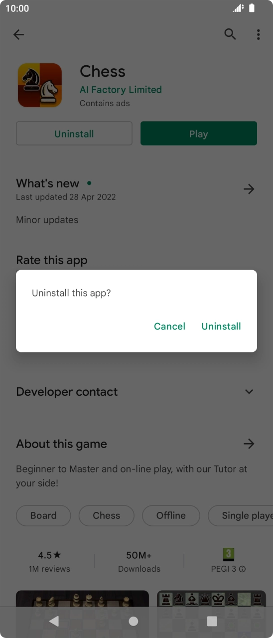 Press Uninstall.