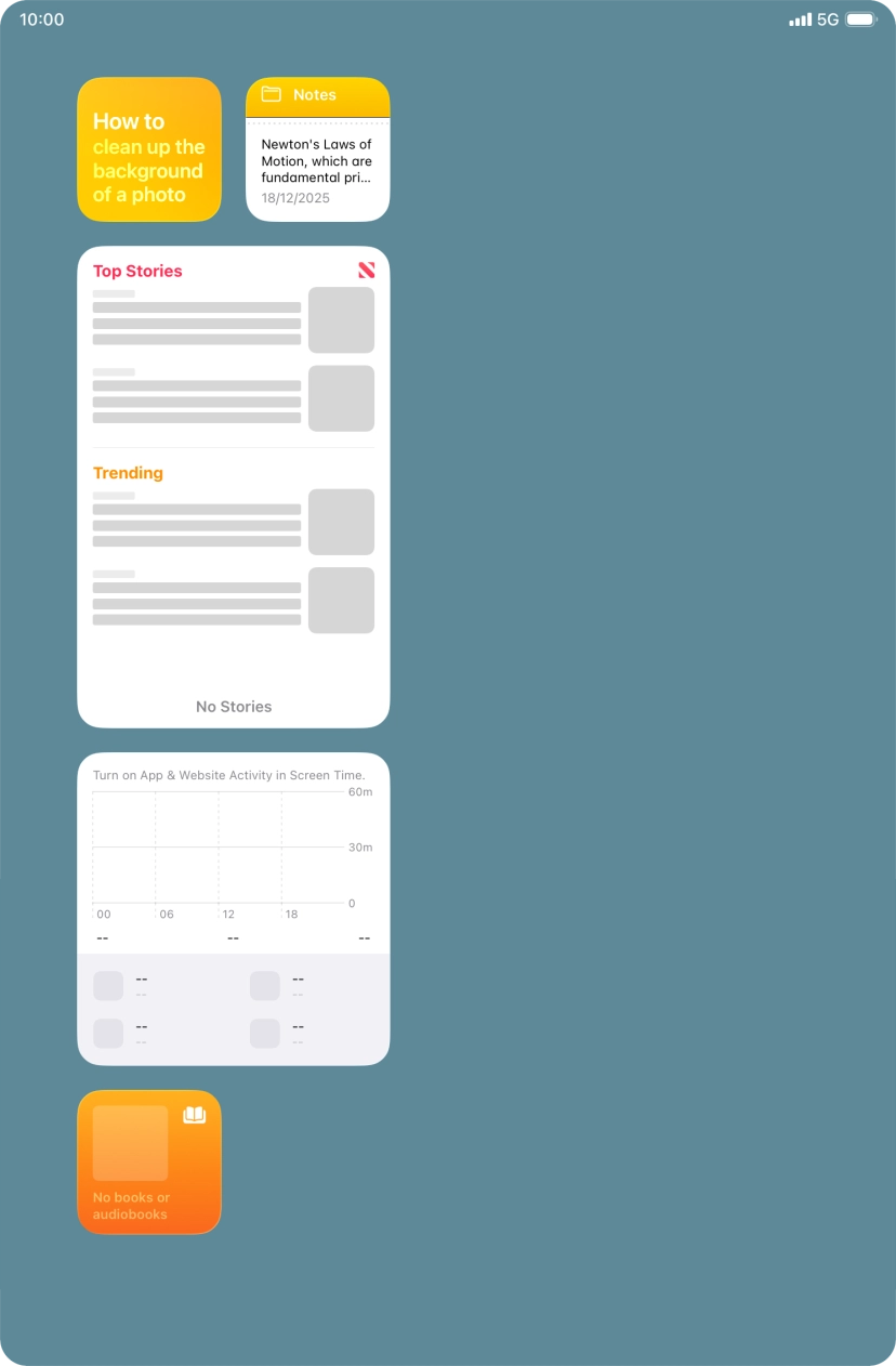 Press and hold the required widget until a pop-up menu is displayed. Press and hold the required widget until a pop-up menu is displayed.