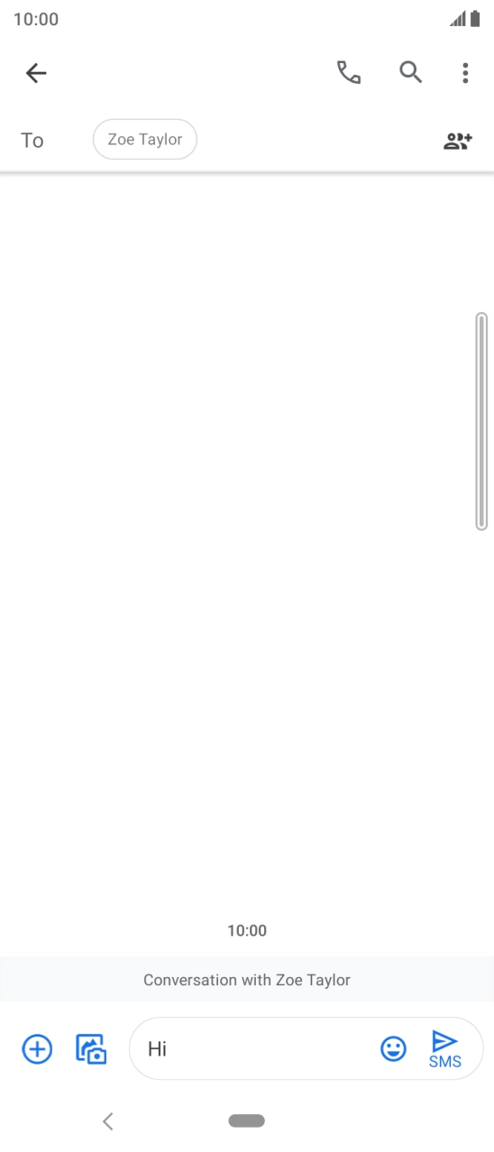 Press the send icon when you've finished your text message. Press the send icon when you've finished your text message.