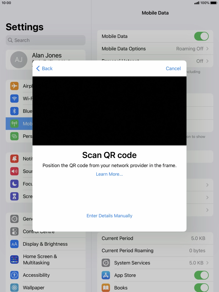 Place the QR code you've received inside the tablet camera frame to scan the code. Place the QR code you've received inside the tablet camera frame to scan the code.
