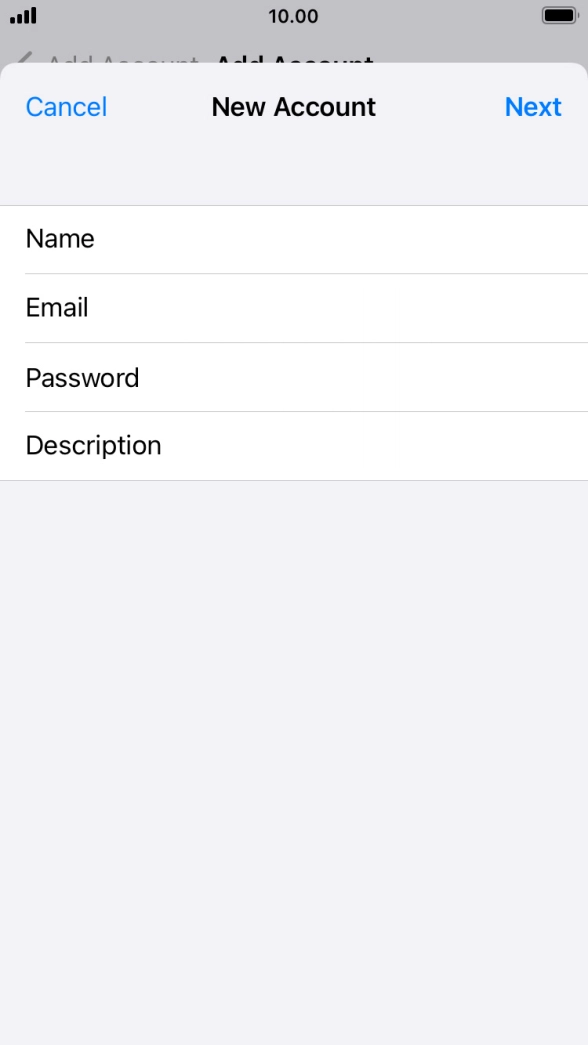Press Description and key in the required name. Press Description and key in the required name.