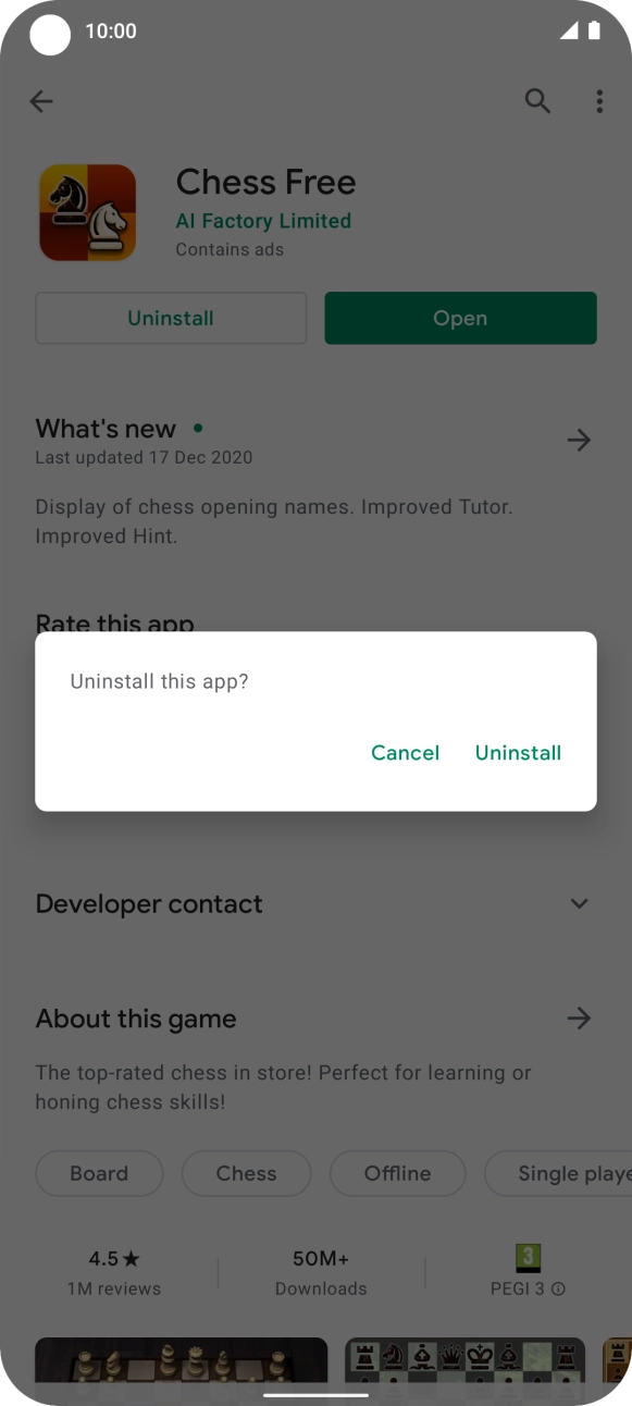 Press Uninstall.