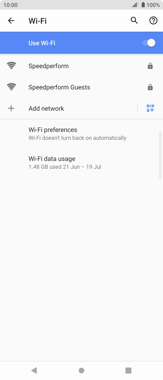 Press the required WiFi network. Press the required WiFi network.