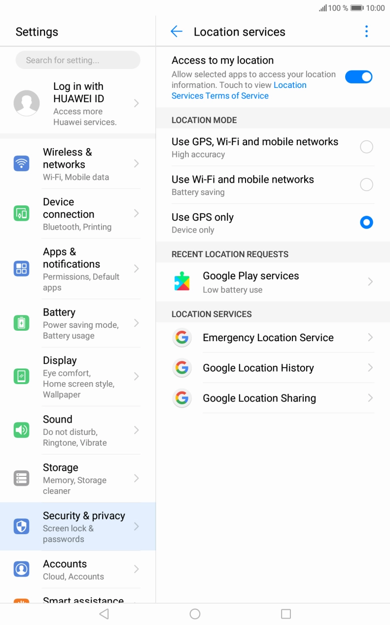 If you select Use GPS, Wi-Fi and mobile networks, your tablet can find your exact position using the GPS satellites, the mobile network and nearby WiFi networks. Satellite-based GPS requires a clear view of the sky.