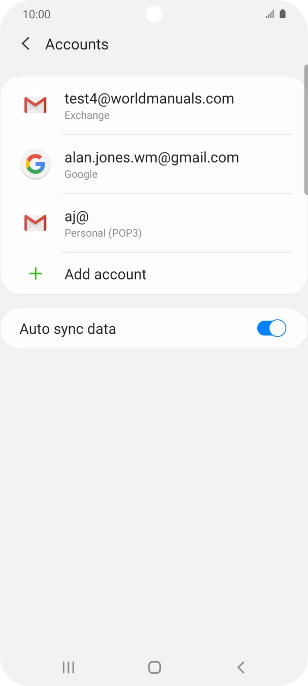 Press the indicator next to 'Auto sync data' to turn the function on or off.
