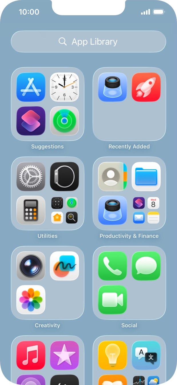 Press the required app. Press the required app.