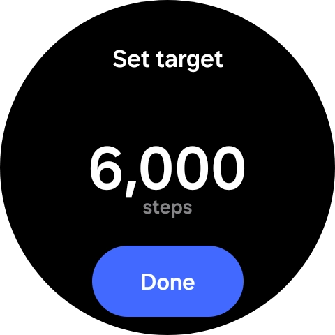 Slide your finger up or down on the screen to select the required goal.