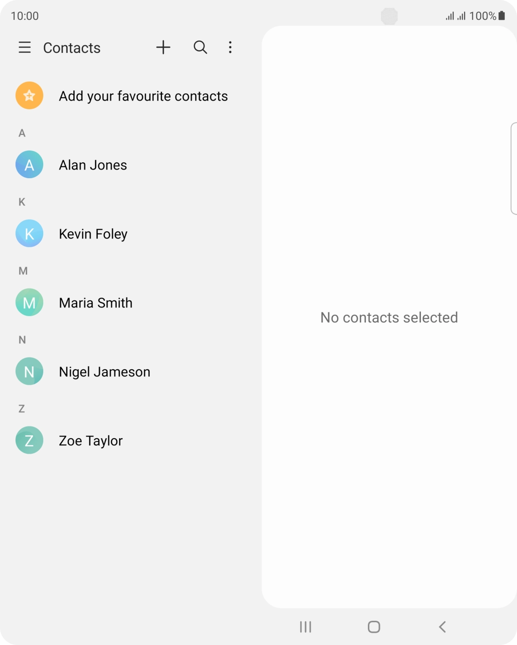 Press the new contact icon.