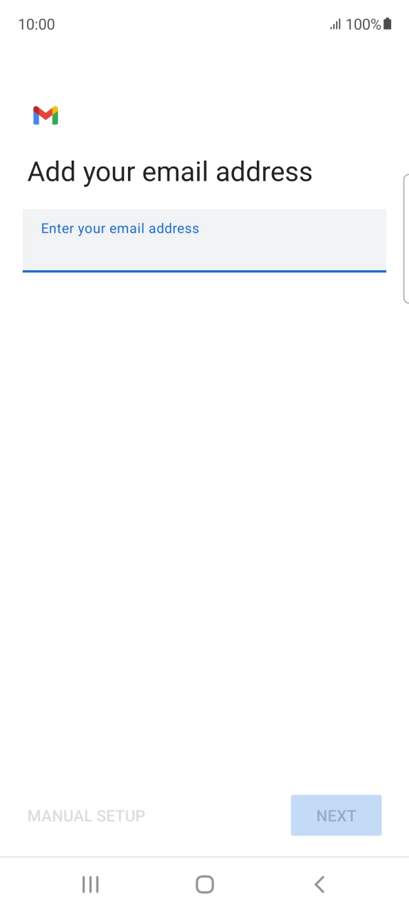 Press the field below 'Enter your email address' and key in your email address.