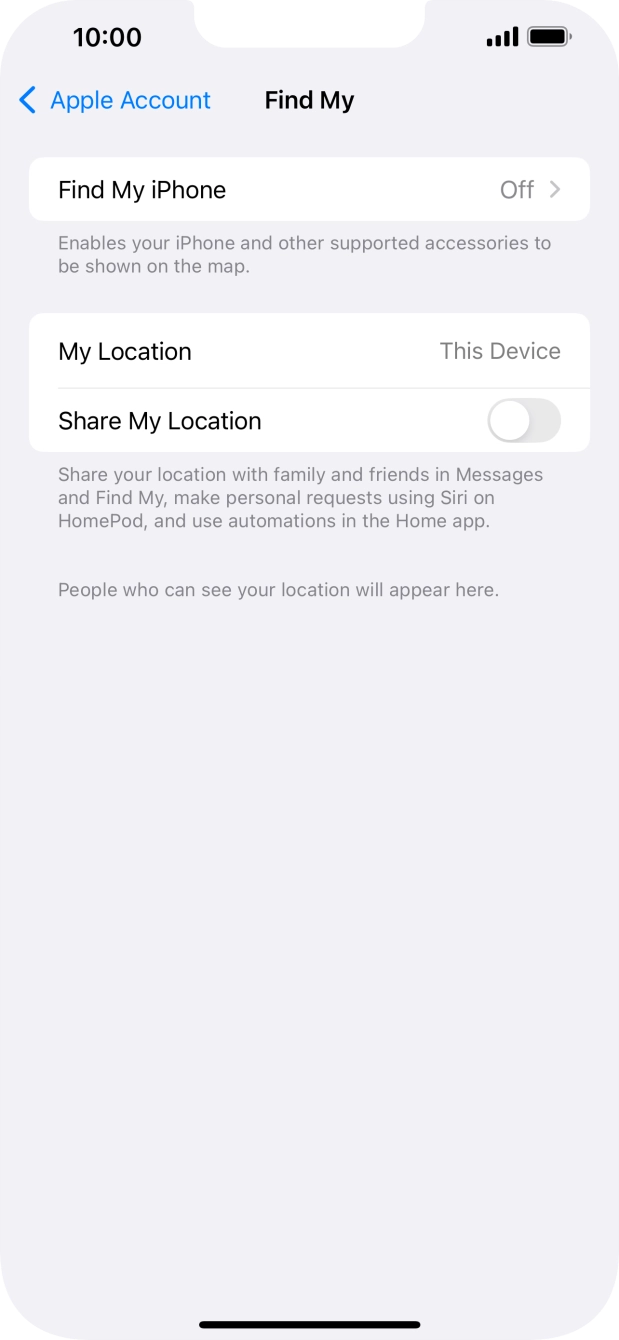 Press Find My iPhone. Press Find My iPhone.