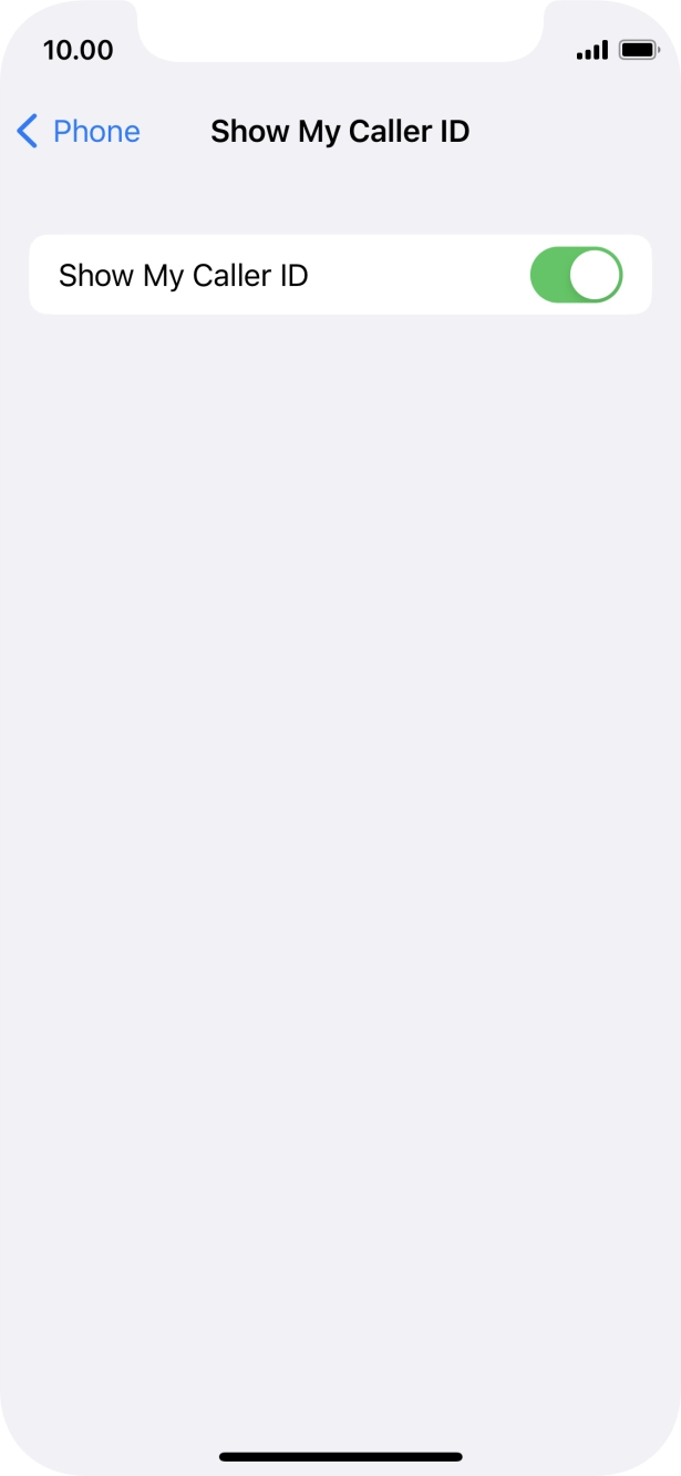 Press the indicator next to 'Show My Caller ID' to turn the function on or off. Press the indicator next to 'Show My Caller ID' to turn the function on or off.