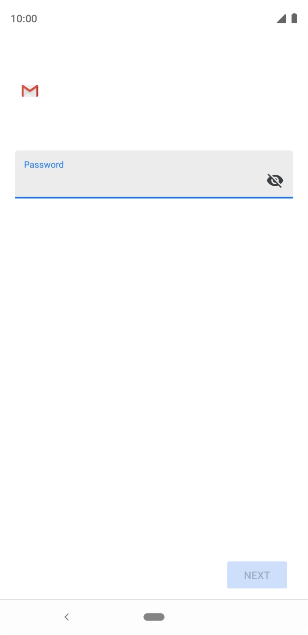 Press the field below 'Password' and key in the password for your email account. Press the field below 'Password' and key in the password for your email account.