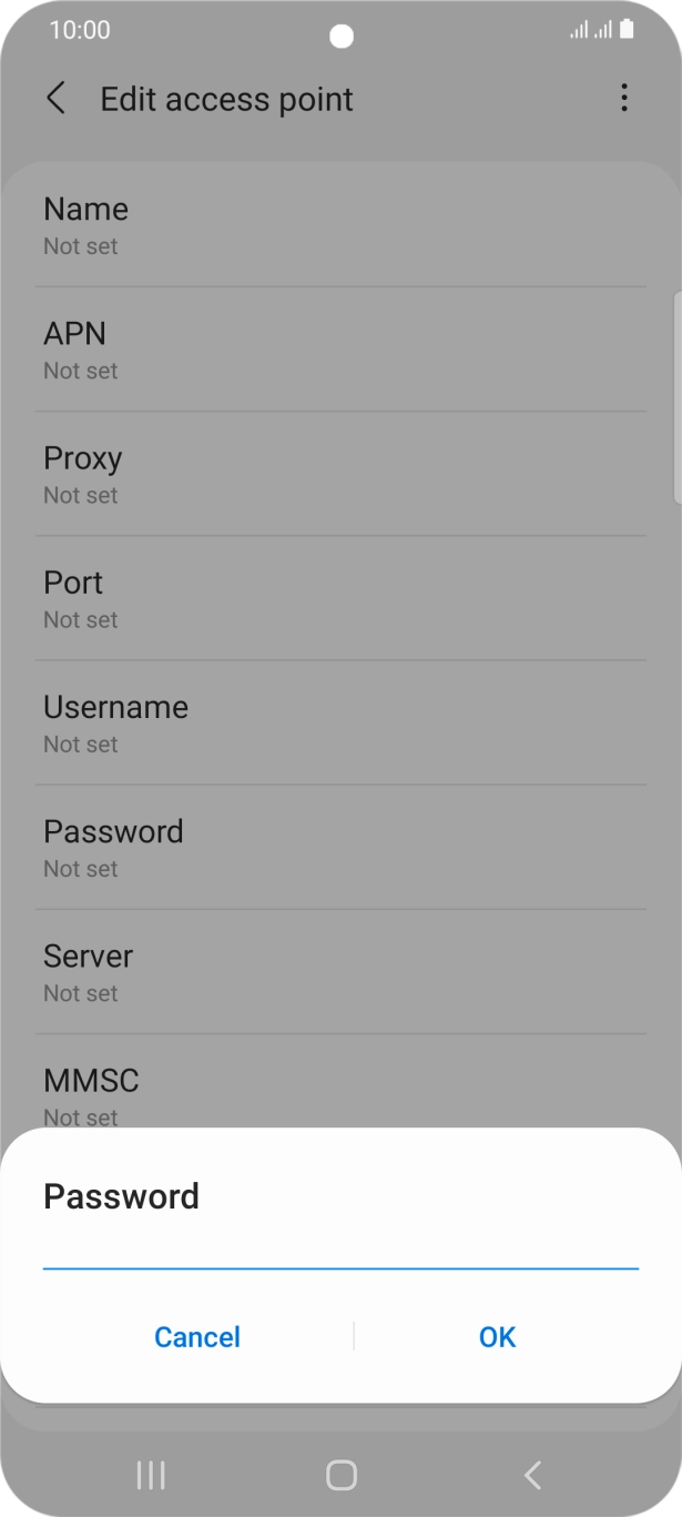Key in password and press OK.