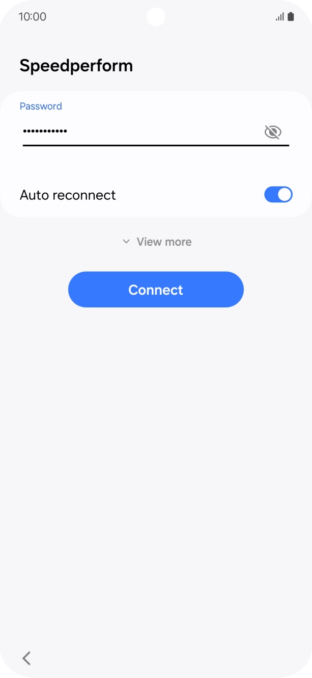 Key in the password for the WiFi network and press Connect.