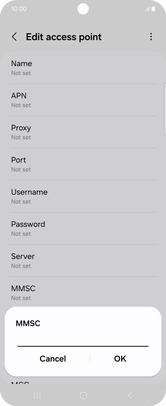 Key in http://mmsc.mms.o2.co.uk:8002 and press OK.