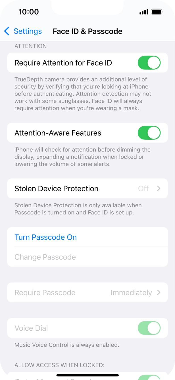 Press Turn Passcode On and key in a lock code of your own choice twice. Press Turn Passcode On and key in a lock code of your own choice twice.