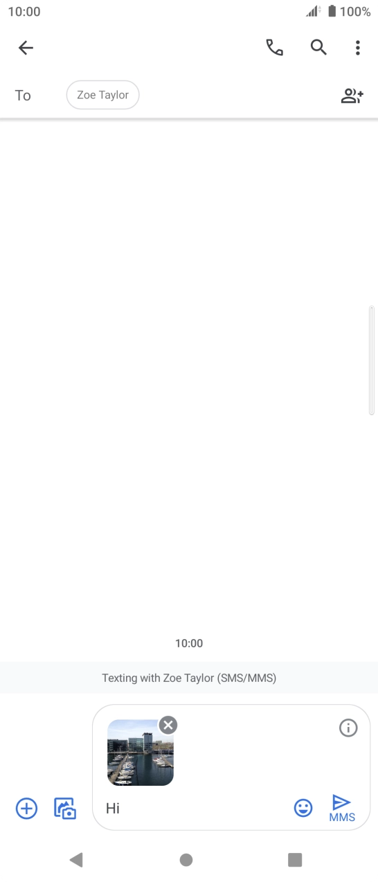 Press the send icon when you've finished your picture message.