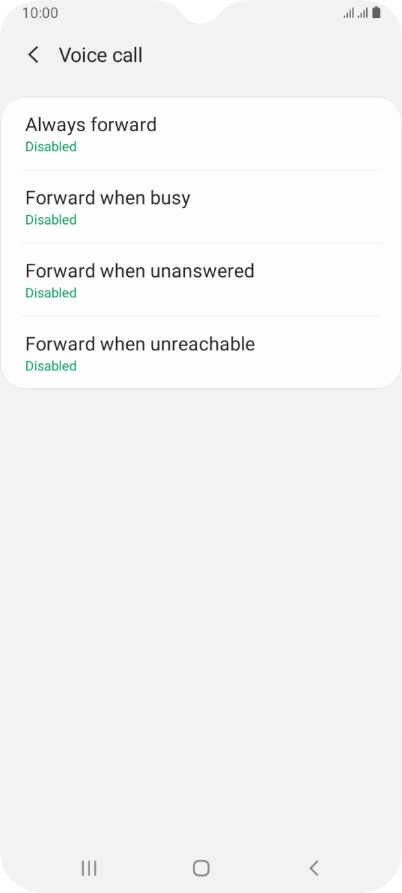 Press the required divert type. Press the required divert type.
