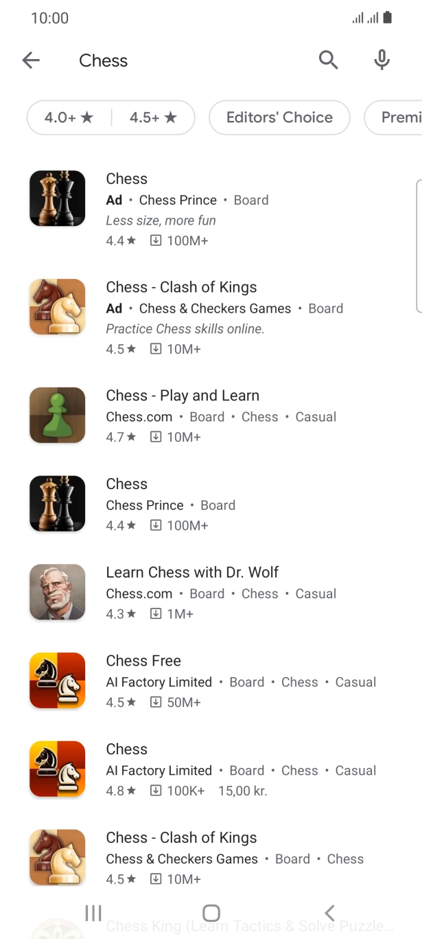 Press the required app. Press the required app.