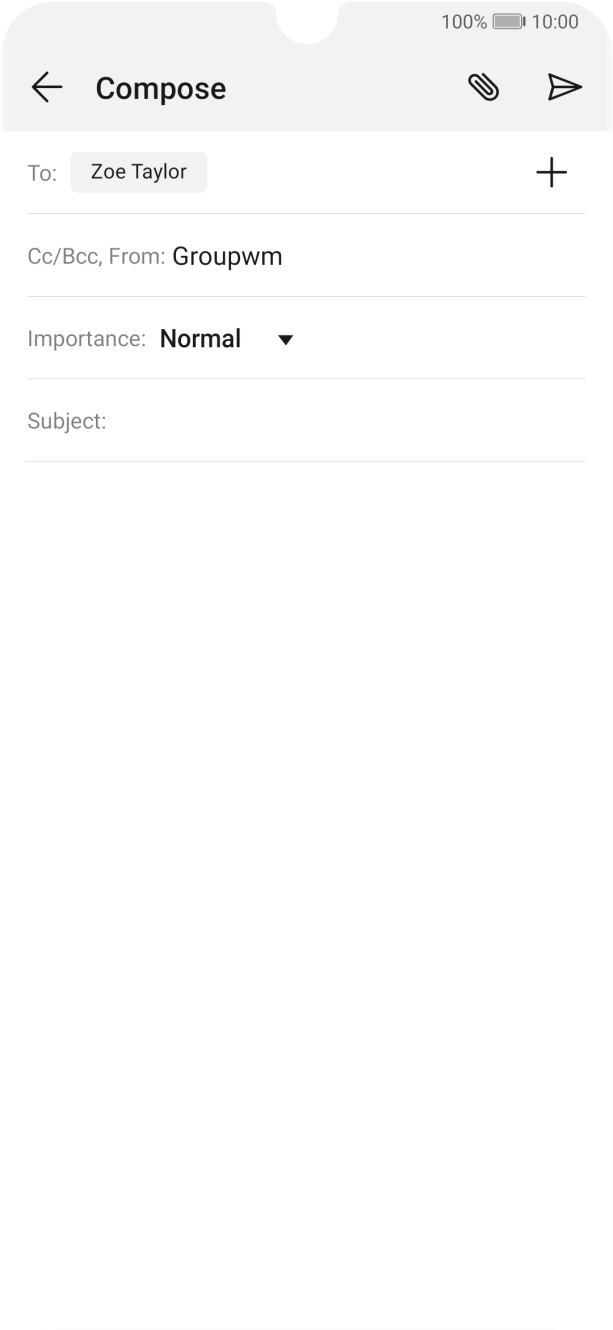 Press the field next to 'Subject:' and key in the required subject.