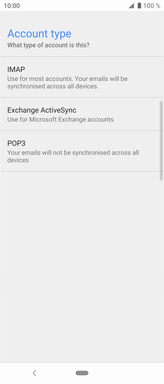 Press IMAP. Press IMAP.