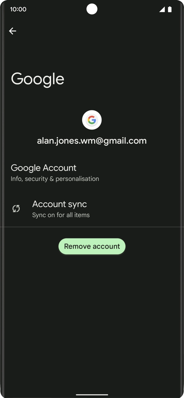Press Account sync.