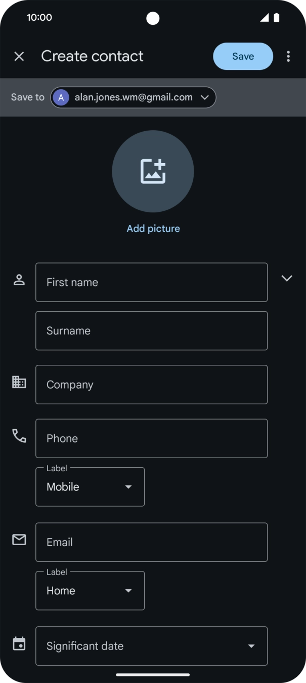 Press the address book drop down list. Press the address book drop down list.