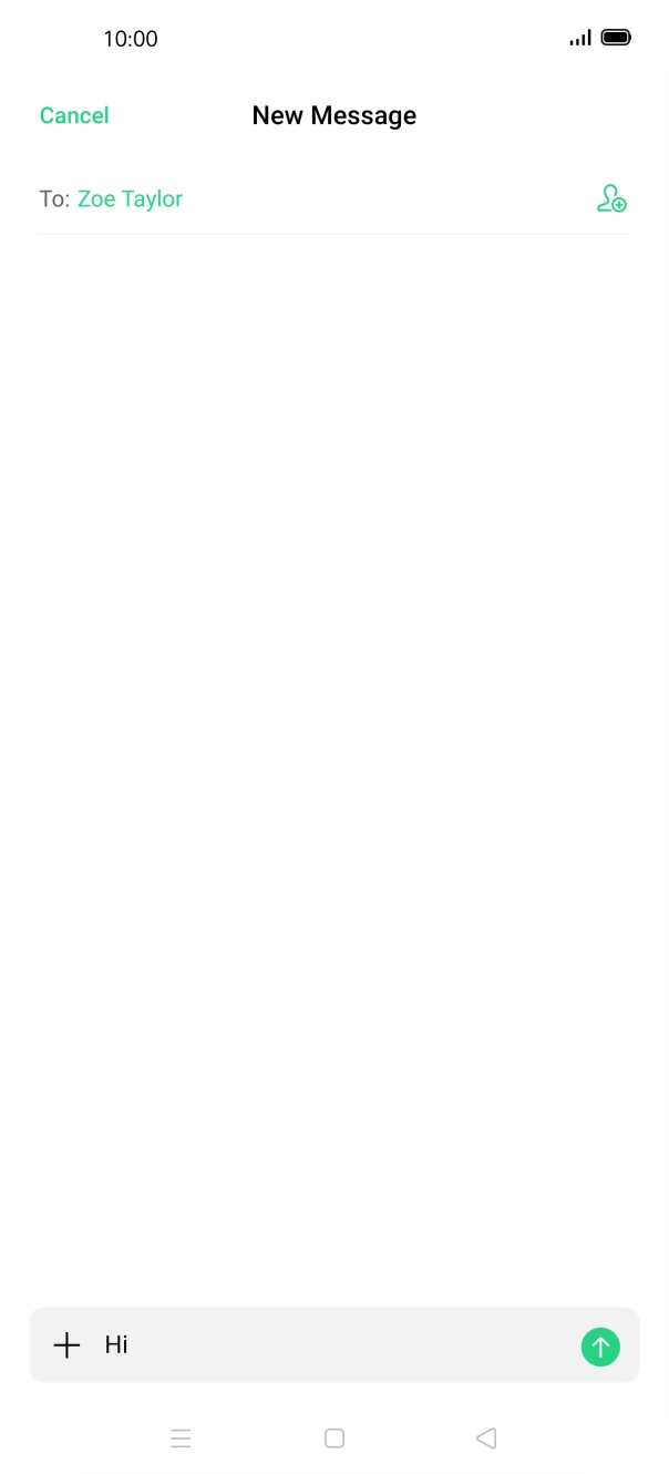 Press the send icon when you've finished your text message. Press the send icon when you've finished your text message.