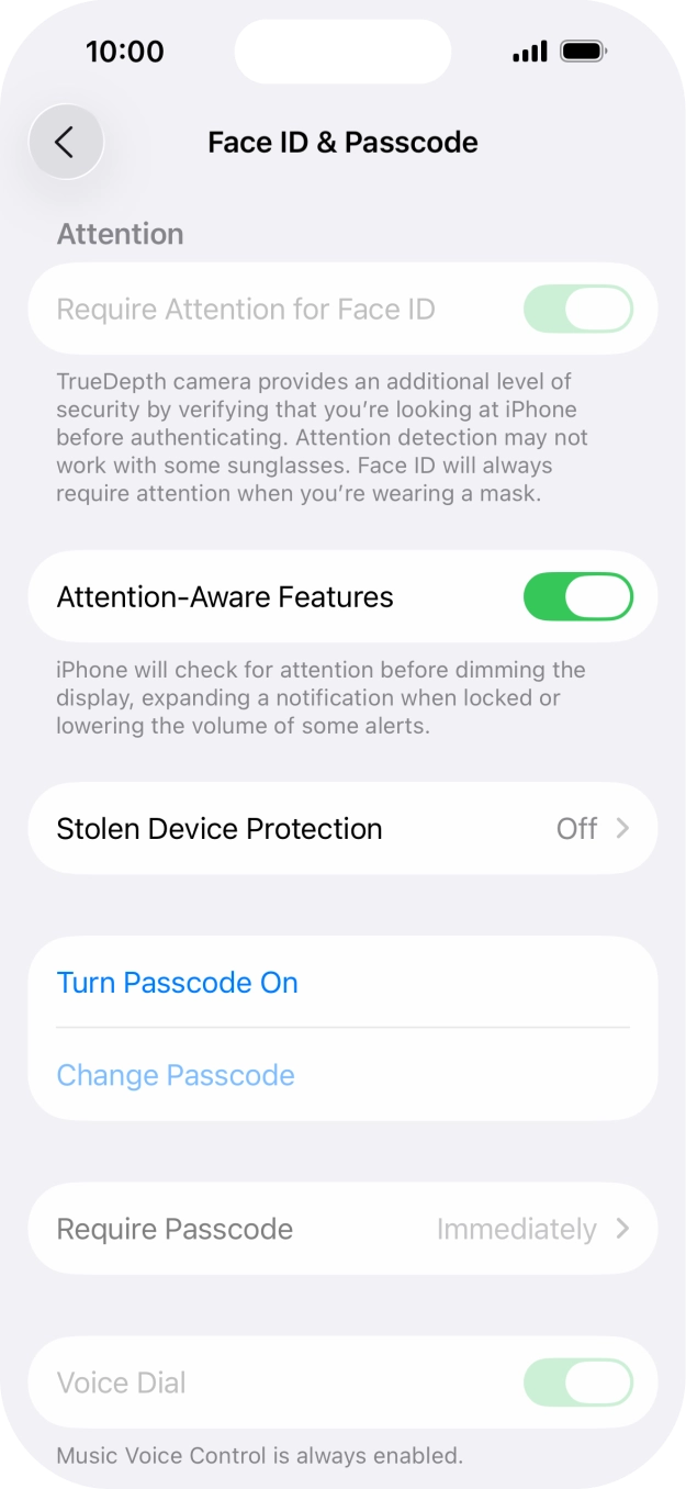 Press Turn Passcode On and key in a lock code of your own choice twice. Press Turn Passcode On and key in a lock code of your own choice twice.