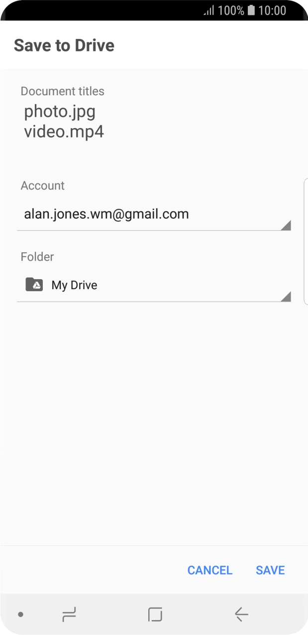 Press the field below 'Folder' and go to the required folder. Press the field below 'Folder' and go to the required folder.
