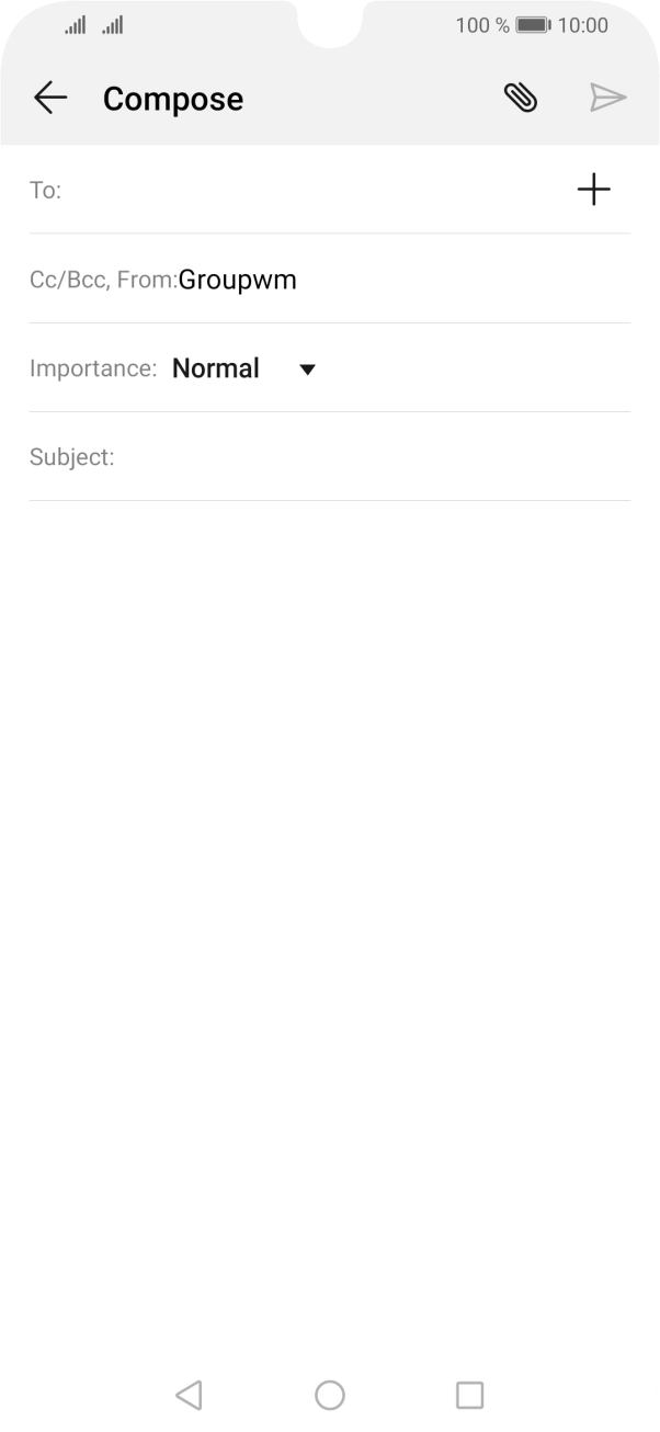 Press the field next to 'To:' and key in the first letters of the recipient's name. Press the field next to 'To:' and key in the first letters of the recipient's name.