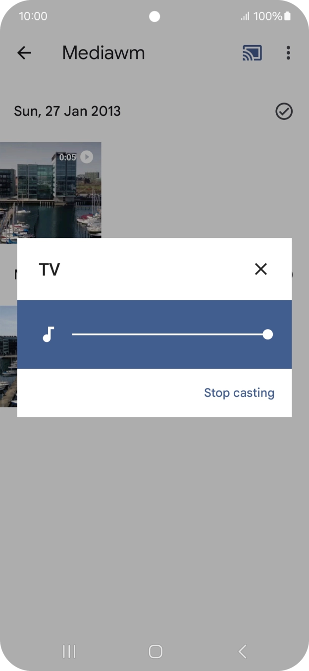 Press Stop casting. Press Stop casting.