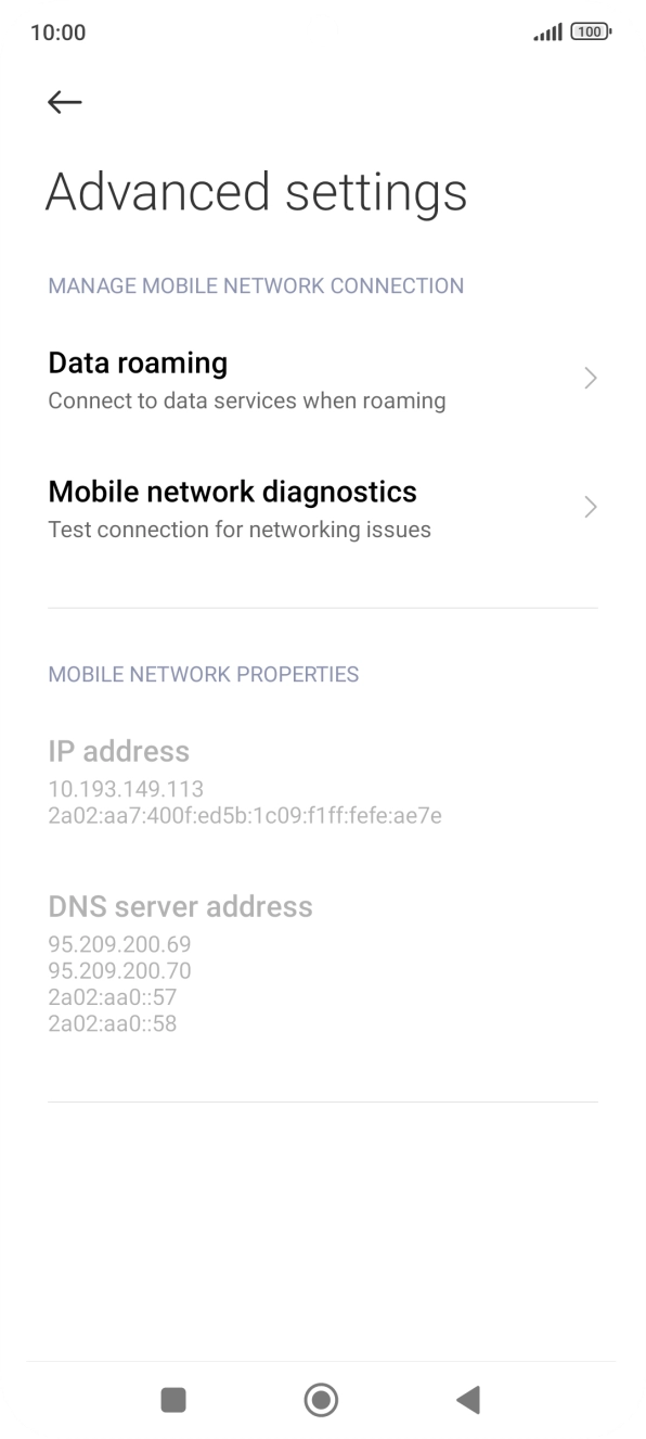 Press Data roaming. Press Data roaming.