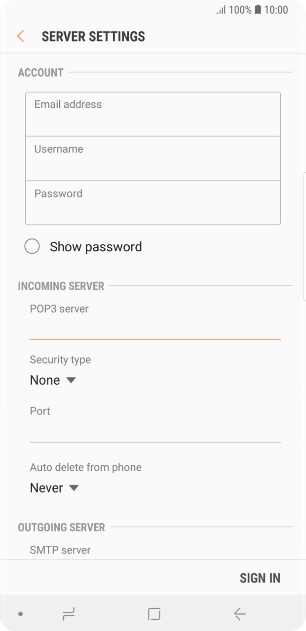 Press the drop down list below 'Security type'.