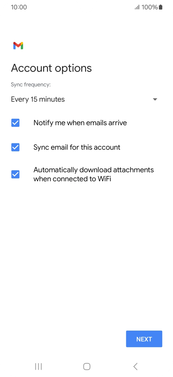 Press the drop down list below 'Sync frequency:'. Press the drop down list below 'Sync frequency:'.