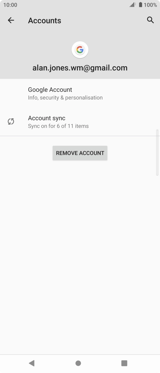Press Account sync.