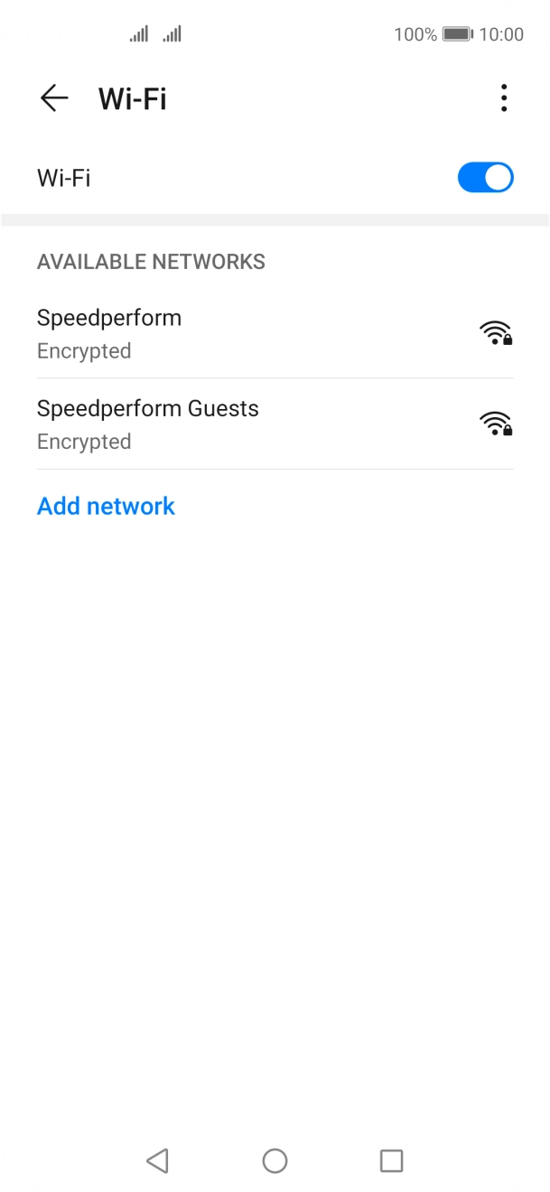 Press the required WiFi network.