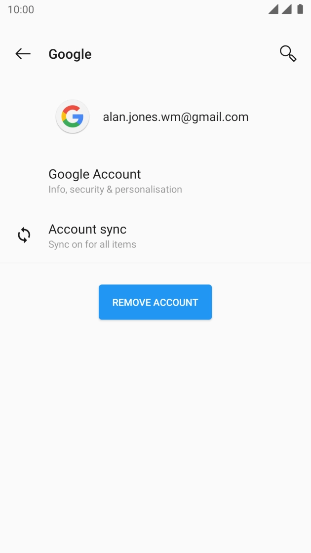 Press Account sync.