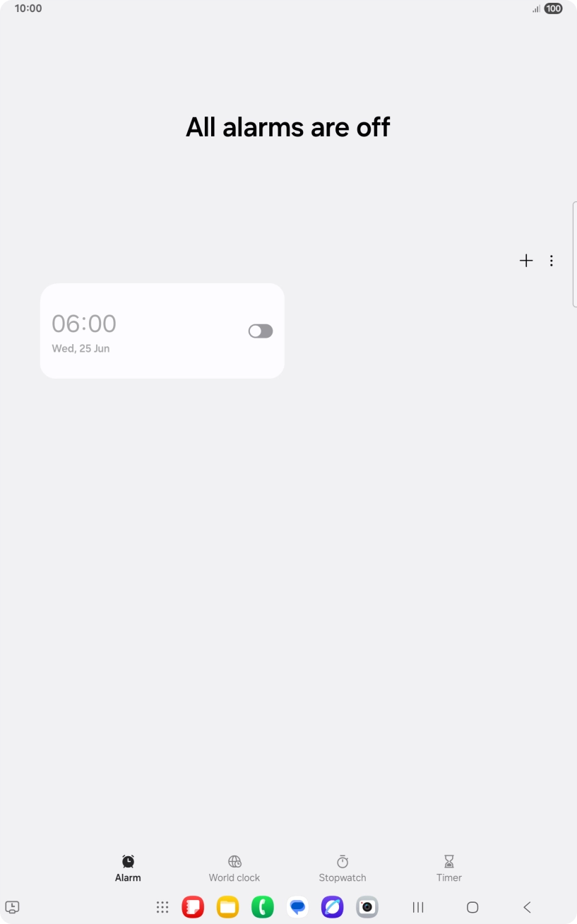 Press the set new alarm icon.