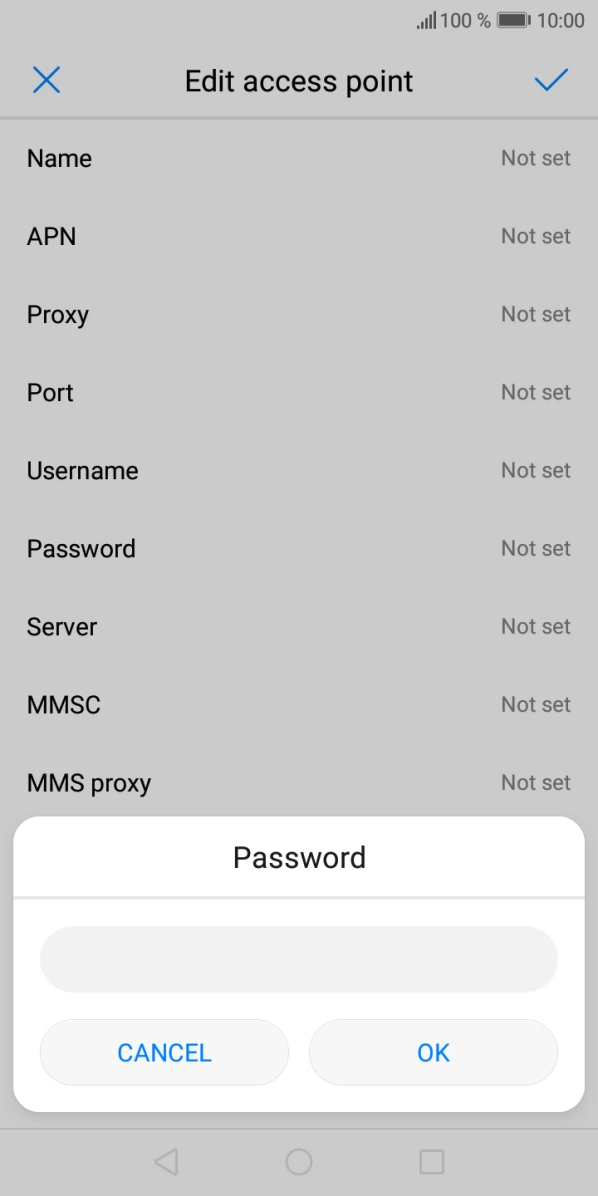 Key in p and press OK. Key in p and press OK.