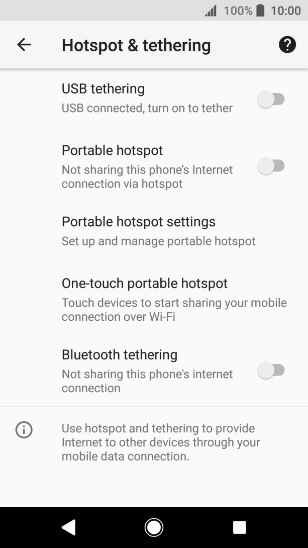 Press Portable hotspot settings. Press Portable hotspot settings.